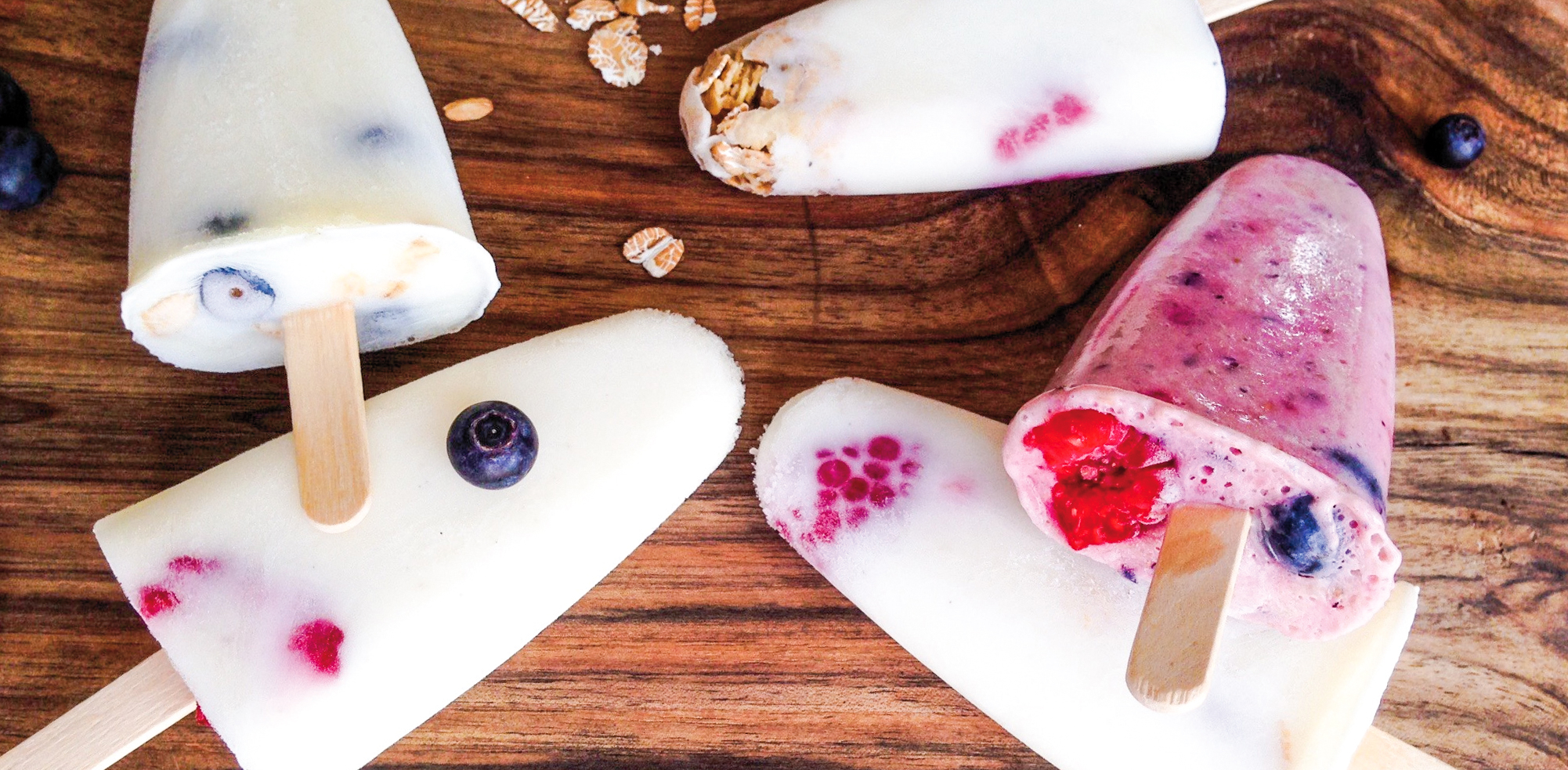 Fruity probiotic ice lollies